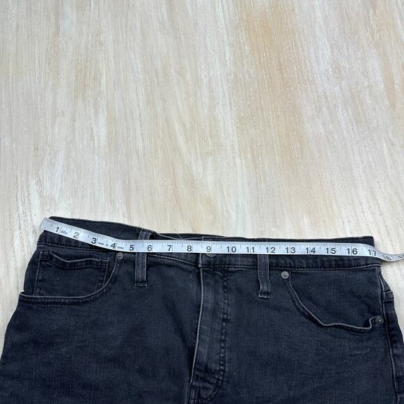 Madewell Black Stretch Denim Straight Raw Hem Casual Frayed Denim Mini Skirt 32 - Picture 6 of 13